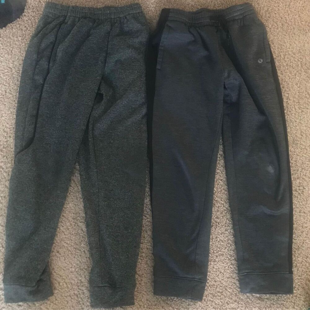 Two medium size boys kids sweatpants gray